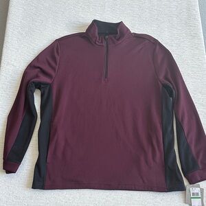 PGA Tour Maroon and Black Thermal Pullover NWT